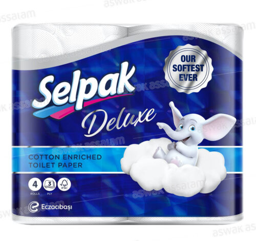 PAPIER HYGIENIQUE DELUXE 4 ROULEAUX 3 PLIS SELPAK