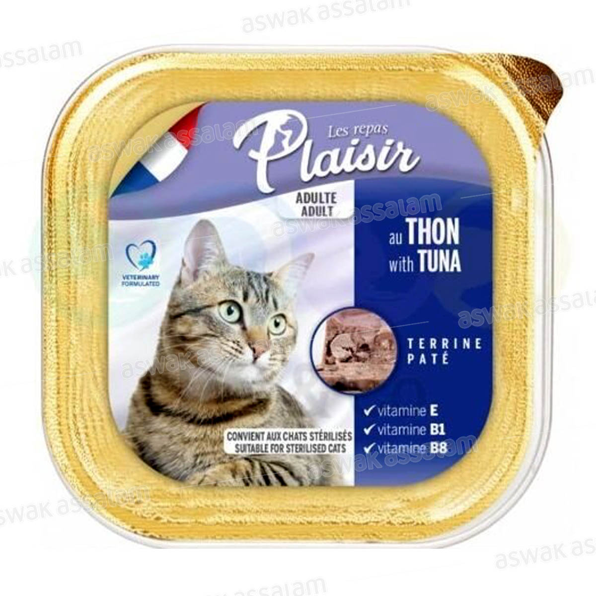 TERRINE PATE POUR CHAT ADULTE AU THON 100G LES REPAS PLAISIR