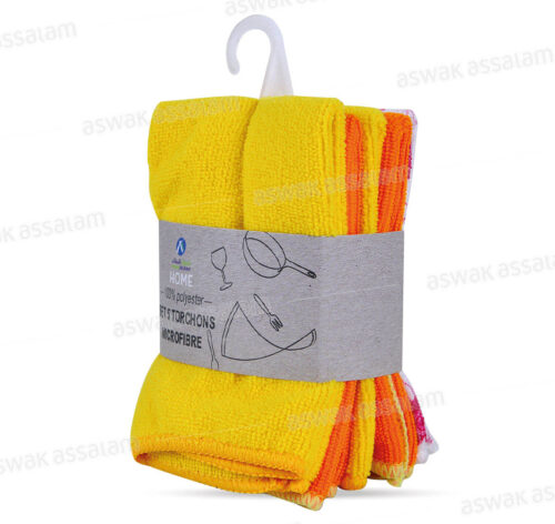 LOT DE 5 TORCHONS EN MICROFIBRE 30*30CM