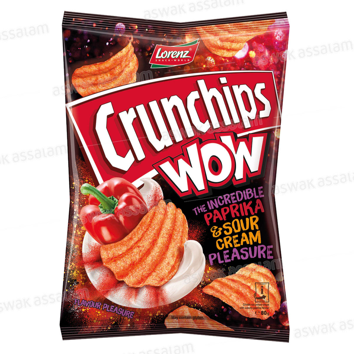 CRUNCHIPS WOW PAPRIKA 80G LORENZ