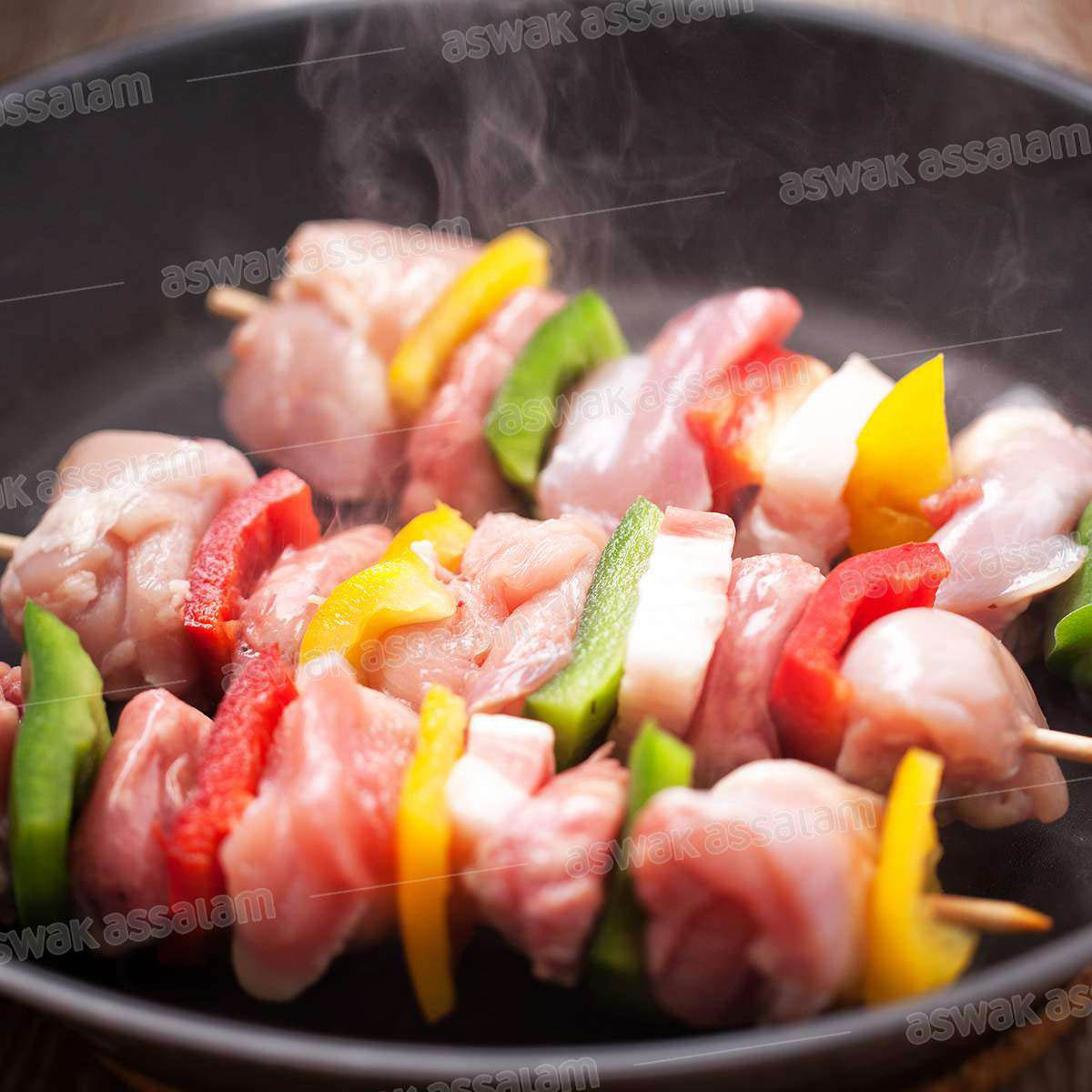 BROCHETTES DE POULET AUX 3 POIVRONS 1KG