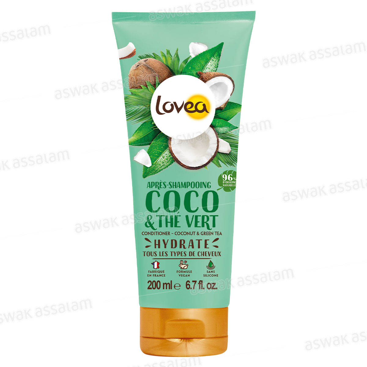 APRES-SHAMPOOING COCO ET THE VERT TOUS TYPES DE CHEVEUX 250ML LOVEA