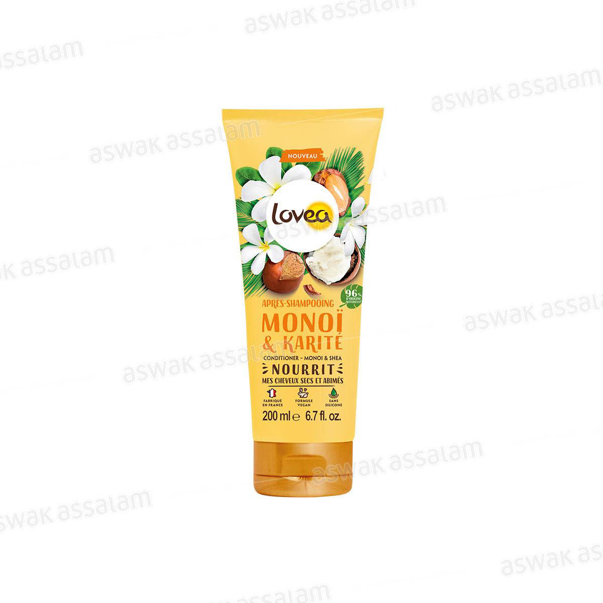 APRES-SHAMPOOING MONOI & KARITE POUR CHEVEUX SECS ET ABIMES 200ML LOVEA