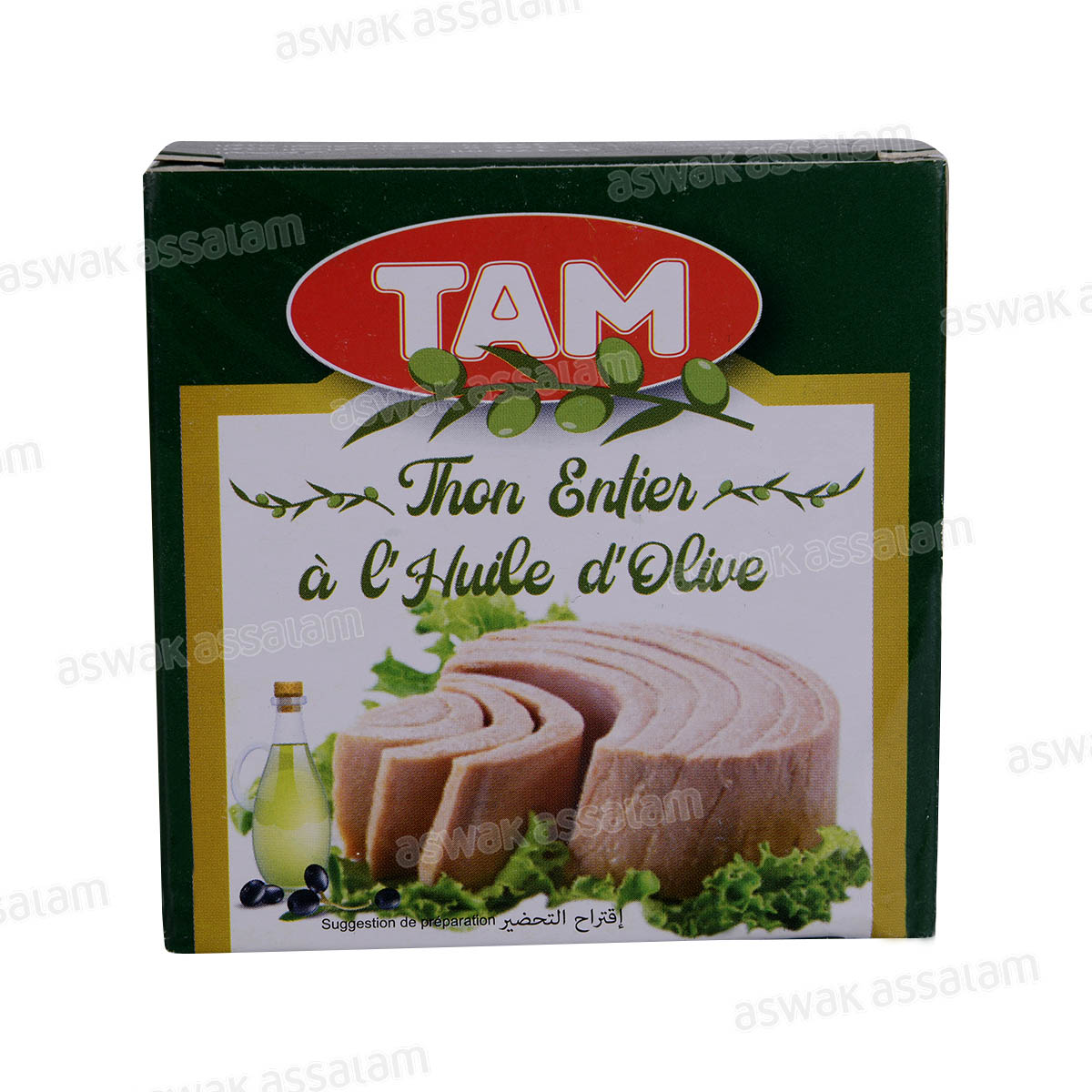 THON ENTIER A L'HUILE D'OLIVE 160G TAM