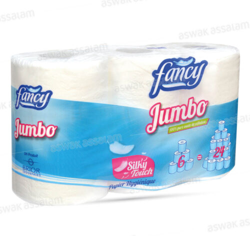 PAPIER HYGIENIQUE 2 PLIS 6 ROULEAUX JUMBO FANCY