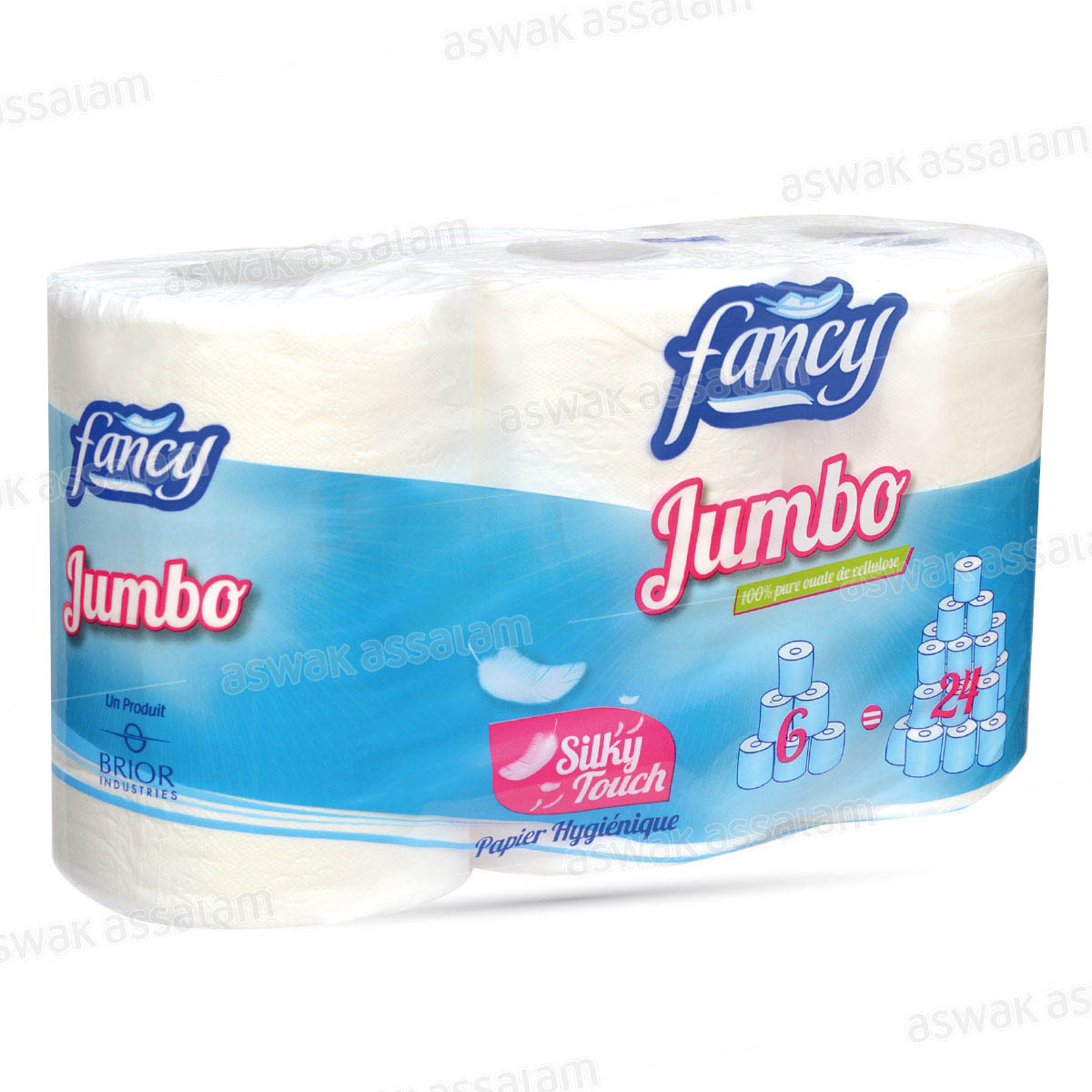 PAPIER HYGIENIQUE 2 PLIS 6 ROULEAUX JUMBO FANCY