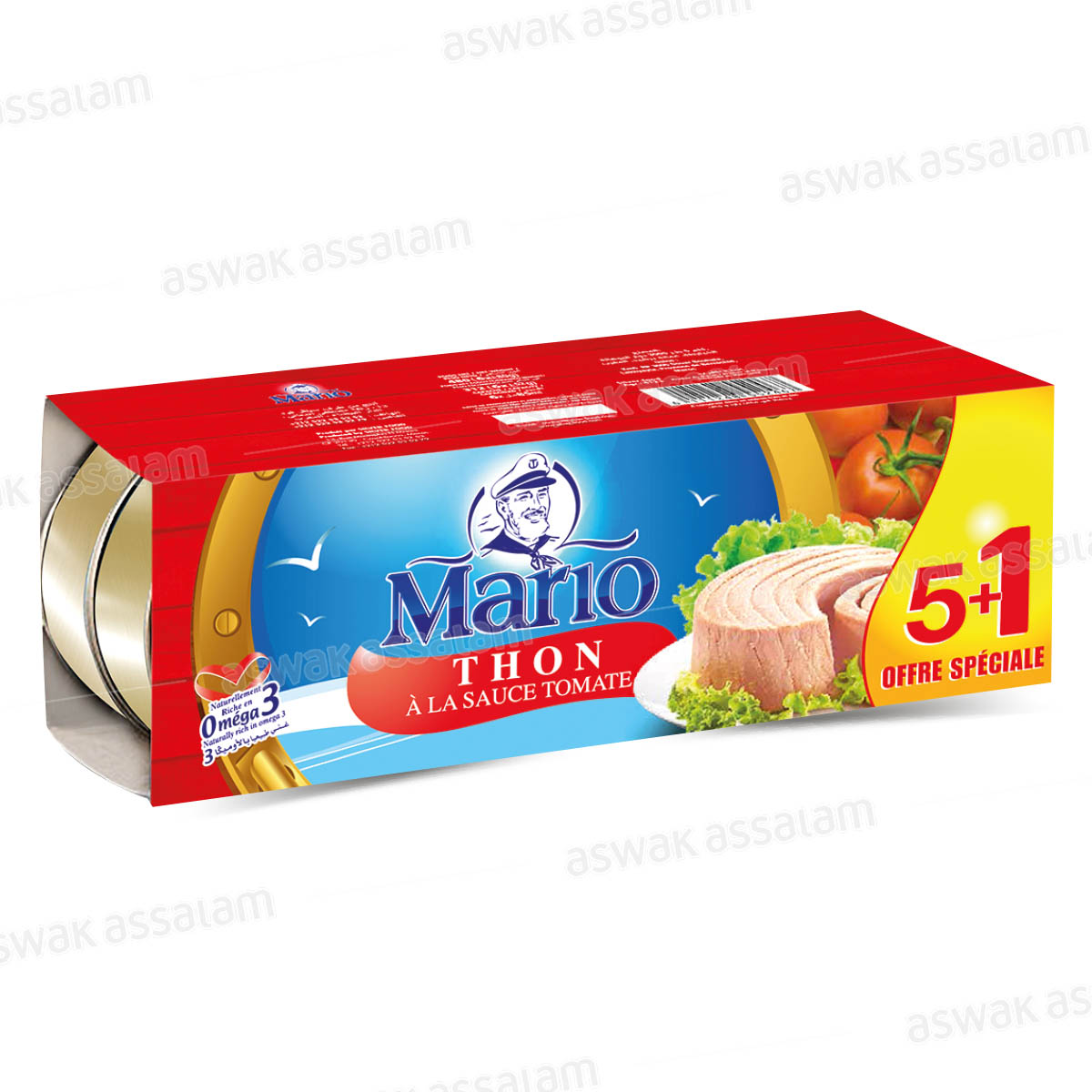 LOT DE 6 BOITES DE THON A LA SAUCE TOMATE 80G MARIO (5 ACHETES = 1 GRATUIT)