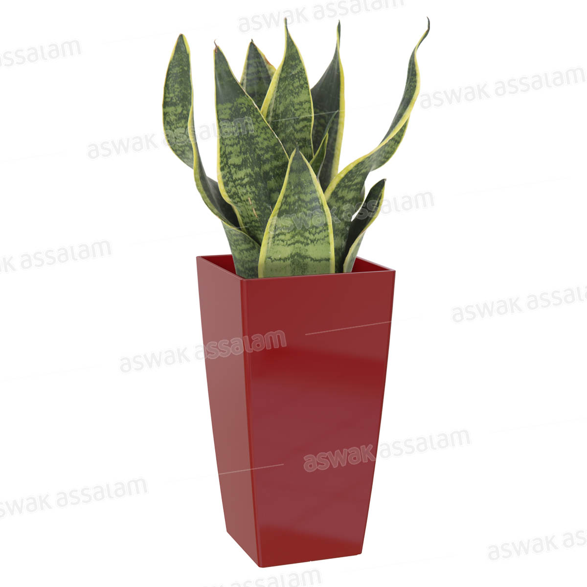 POT DE FLEURS CARRE 25CM ROUGE PISA