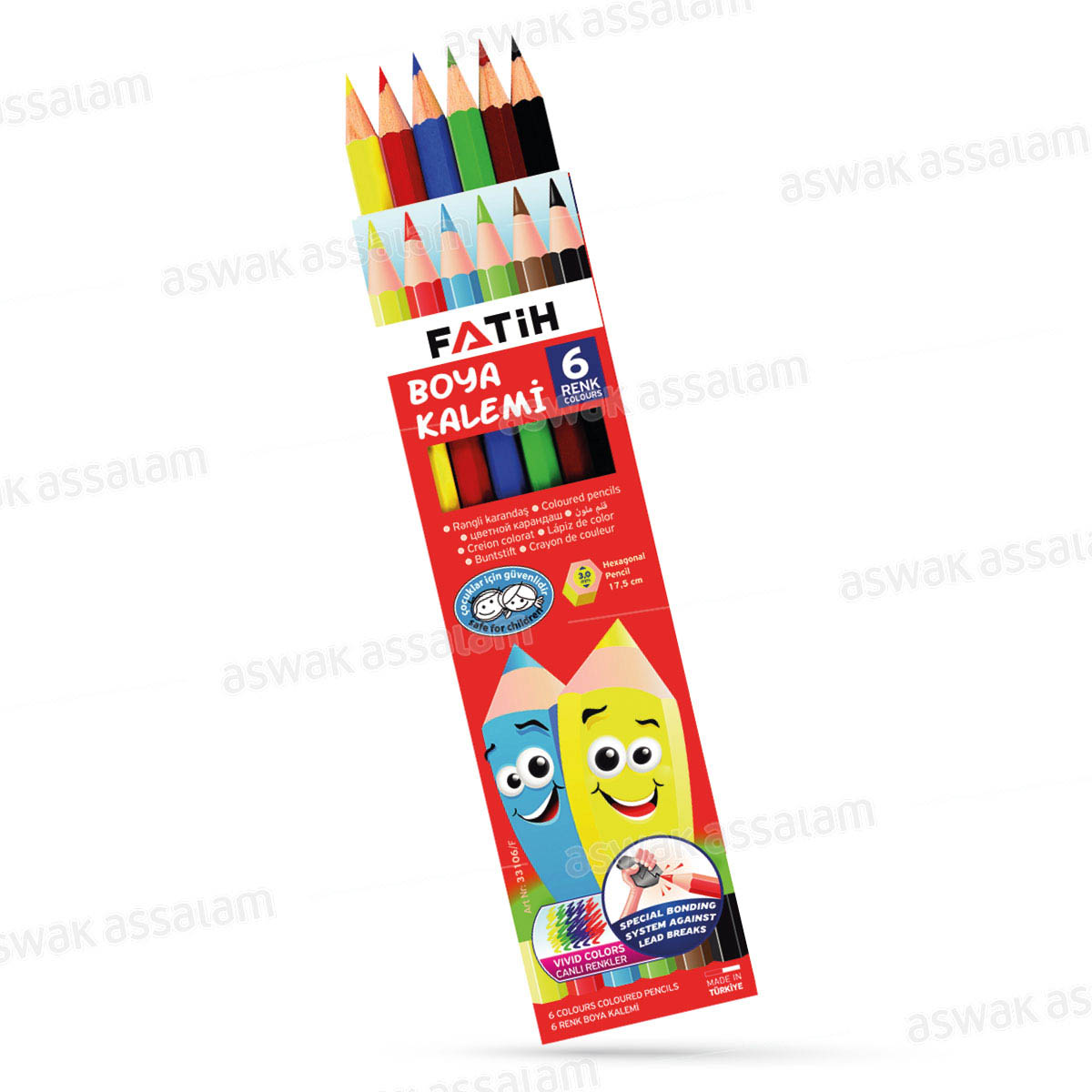 6 CRAYONS DE COULEUR FATIH