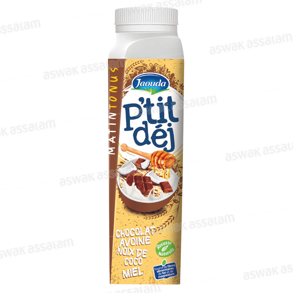 YAOURT A BOIRE CHOCOLAT, AVOINE, NOIX DE COCO & MIEL 320G P'TIT DEJ JAOUDA
