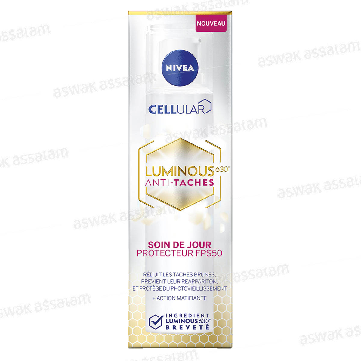 SOIN DE JOUR VISAGE PROTECTEUR ANTI-TACHES FPS 50 LUMINOUS CELLULAR 40ML NIVEA
