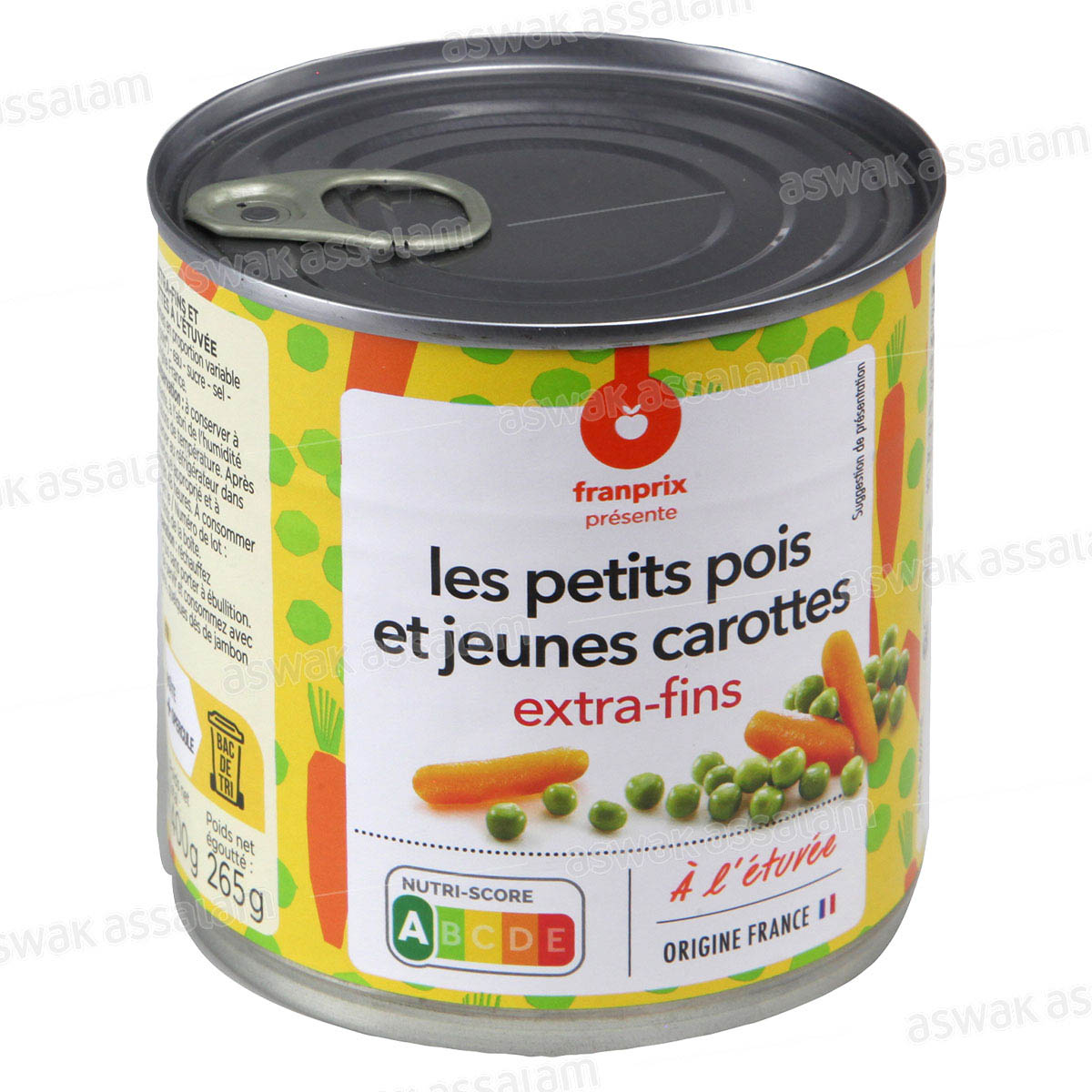 PETITS POIS ET JEUNES CAROTTES EXTRA-FINS 265G FRANPRIX
