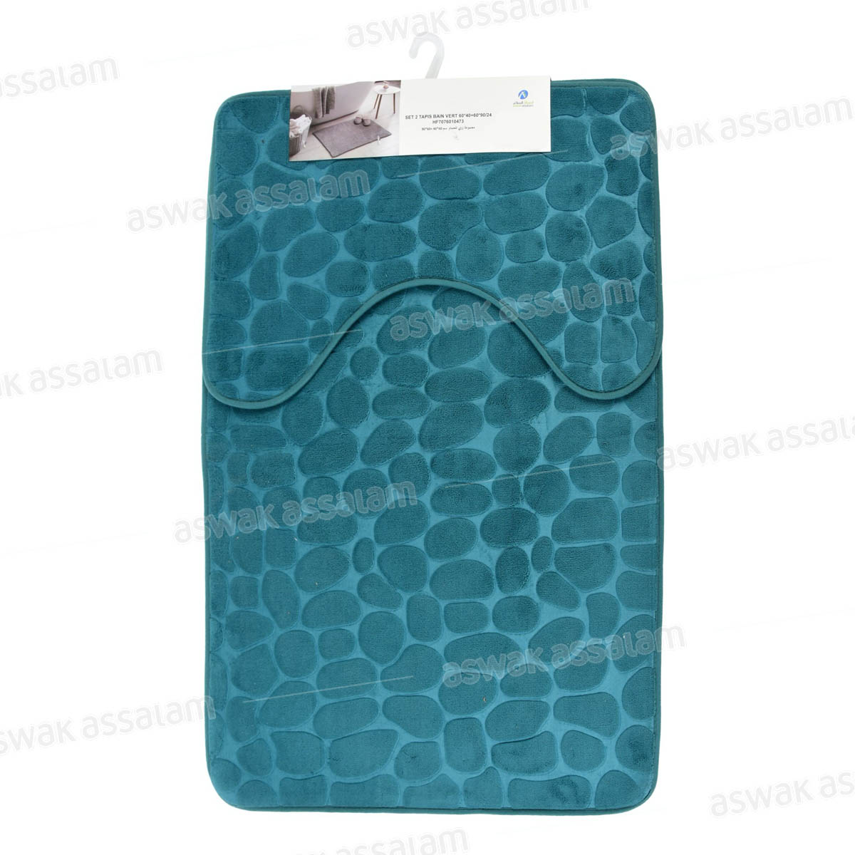SET DE 2 TAPIS DE BAIN VERTS 60*40CM + 60*90CM