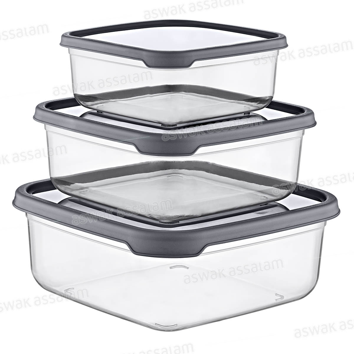 ENSEMBLE DE 3 BOITES CARREES 400ML, 800ML, 1,4L