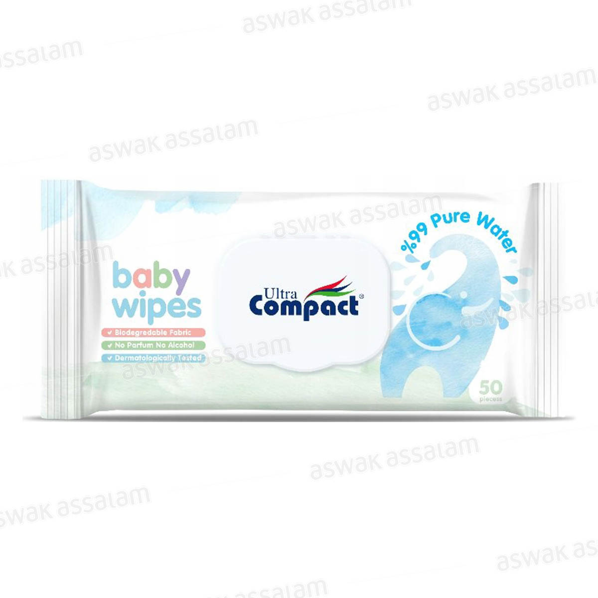 LINGETTES BEBE 99% PURE EAU 50 UNITES ULTRA COMPACT