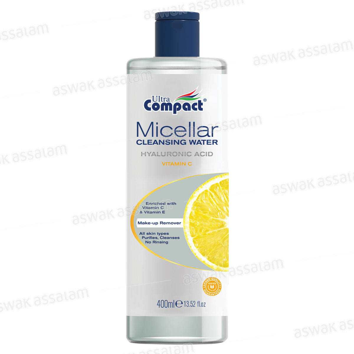 EAU MICELLAIRE ACIDE HYALURONIQUE VITAMINE C 400ML ULTRA COMPACT