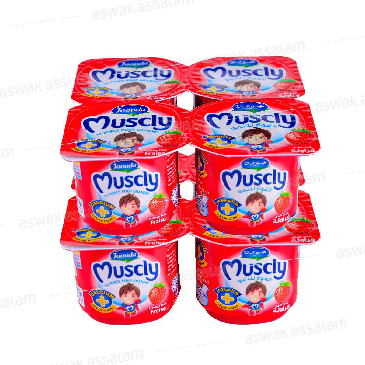 FROMAGE FRAIS MUSCLY FRAISE 8*80G PACK JAOUDA