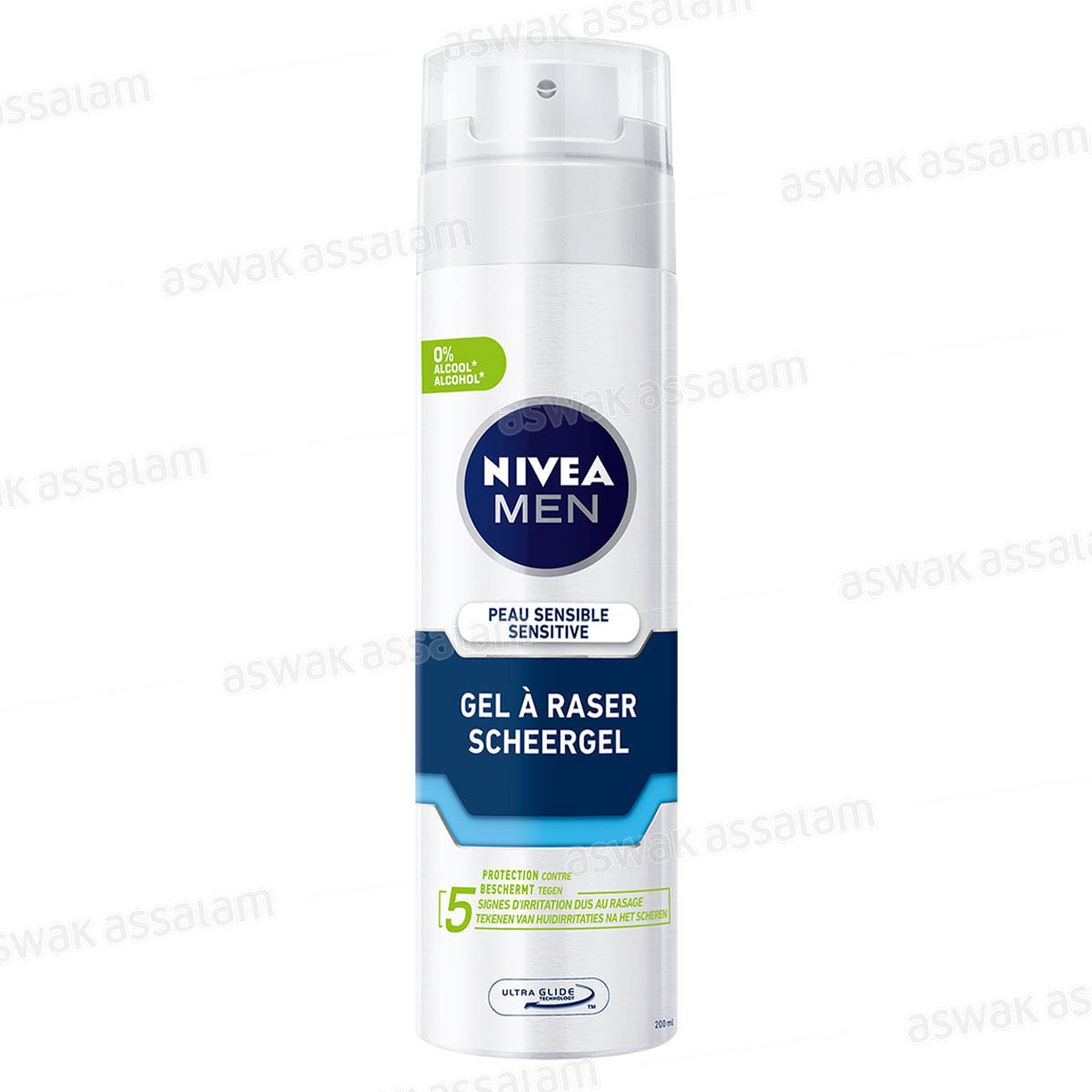 GEL A RASER POUR PEAUX SENSIBLES SANS ALCOOL 200ML NIVEA MEN