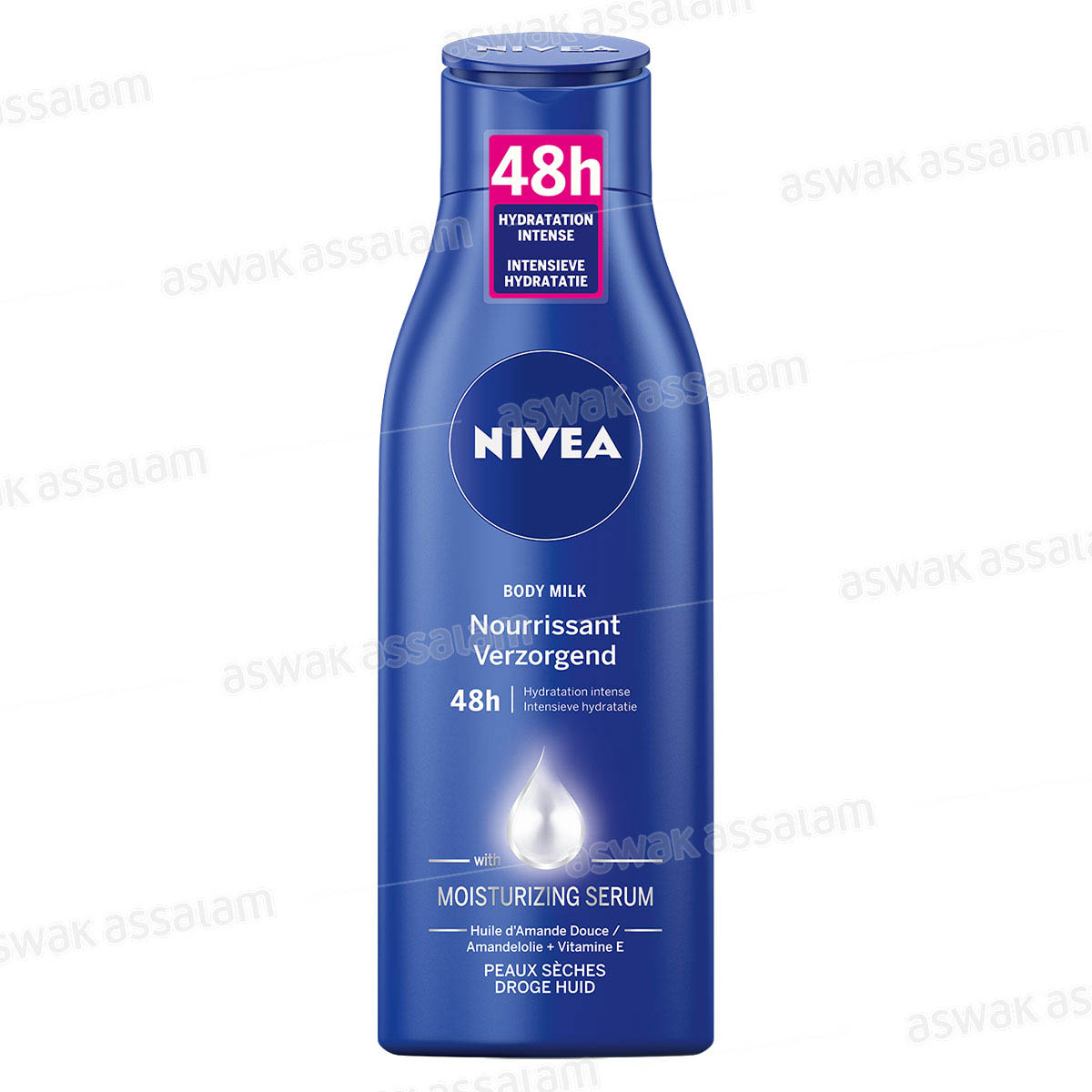 LAIT NOURRISSANT CORPS A L'HUILE D'AMANDE DOUCE ET VITAMINE E POUR PEAUX SECHES 400ML NIVEA