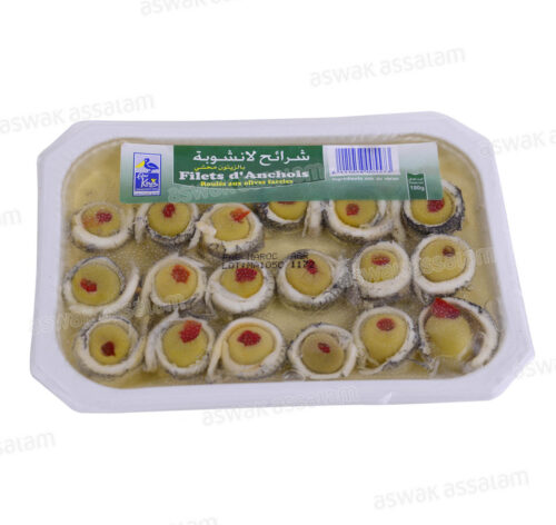 FILETS D’ANCHOIS ROULES AUX OLIVES FARCIES 180G KING GENERATION