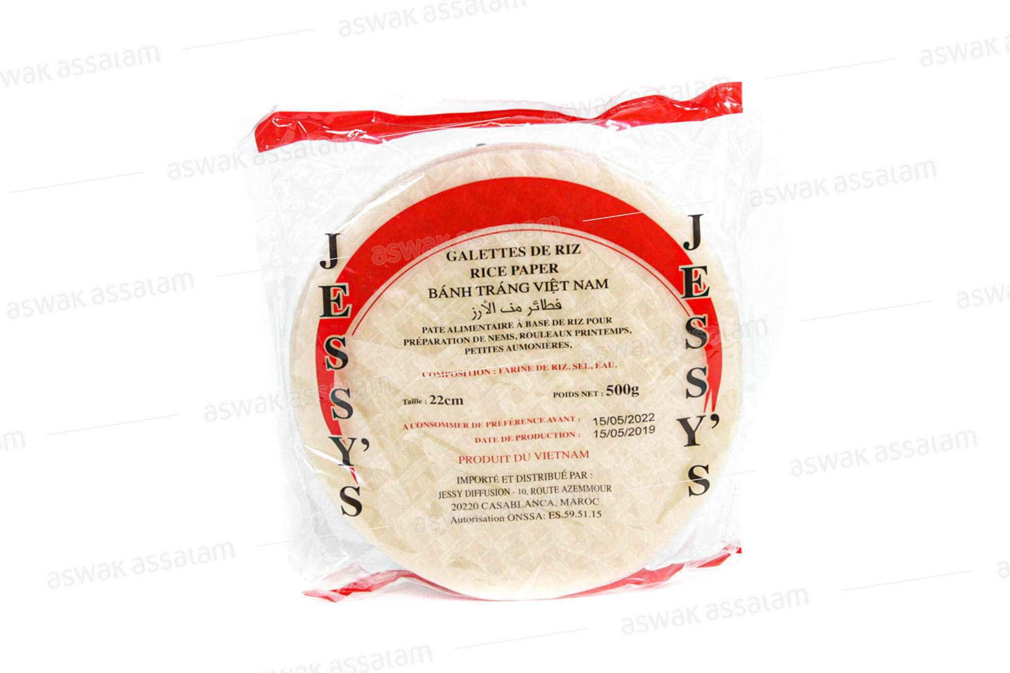 GALETTES DE RIZ 22CM 500G JESSY'S