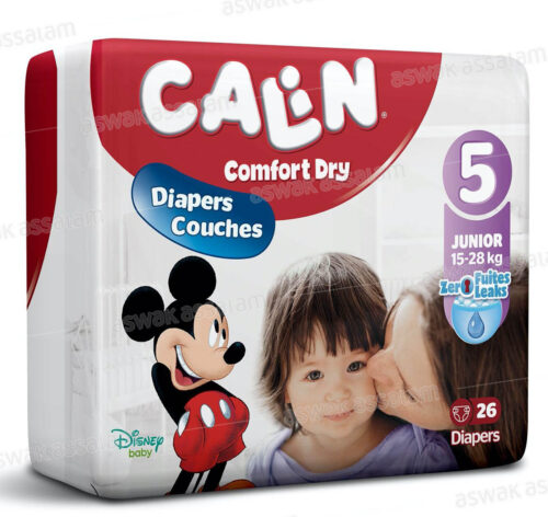 COUCHES BEBE JUNIOR TAILLE 5 15-28 KG 26 UNITES CALIN