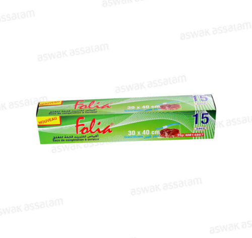 SACS DE CONGELATION A CURSEUR 30X40CM 14 UNITES FOLIA