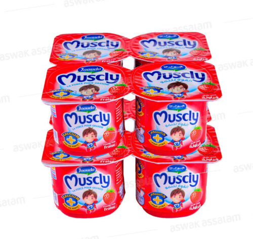 FROMAGE FRAIS MUSCLY FRAISE 8*80G PACK JAOUDA