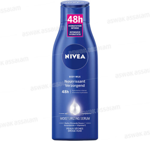 LAIT NOURRISSANT CORPS A L’HUILE D’AMANDE DOUCE ET VITAMINE E POUR PEAUX SECHES 400ML NIVEA