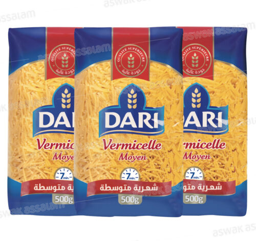 LOT DE 3 VERMICELLES CALIBRE MOYEN 500G DARI