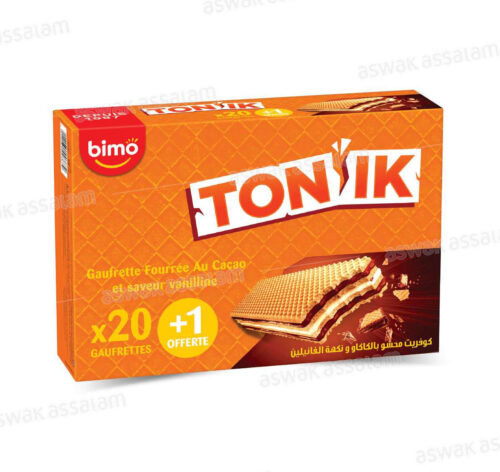 BOITE DE 21 GAUFRETTES FOURREES AU CACAO BIMO (20 ACHETES = 1 GRATUIT )