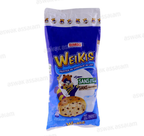 BRIOCHE AUX PEPITES DE CHOCOLAT AU LAIT 6 UNITES WEIKIS BIMBO