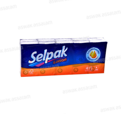 MOUCHOIR DE POCHE LOTION 4 PLIS 10 UNITES SELPAK