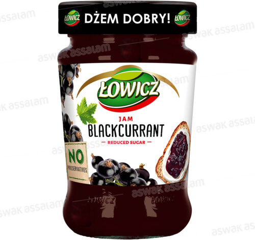 CONFITURE CASSIS SUCRE REDUIT 280G LOWICZ