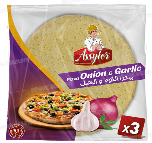 PATE A PIZZA A L’AIL ET L’OIGNON 3 UNITES 390G ASSYLOR