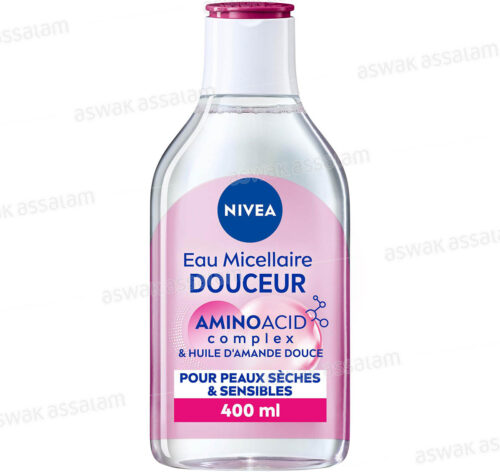 EAU MICELLAIRE DOUCEUR A L’AMINOACID COMPLEX ET HUILE D’AMANDE DOUCE POUR PEAUX SECHES ET SENSIBLES 400ML NIVEA
