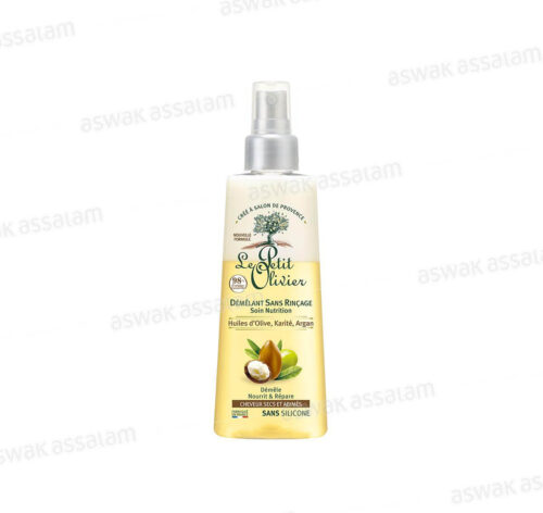 DEMELANT SANS RINCAGE NUTRITION HUILES D’OLIVE, KARITE, ARGAN 150ML LE PETIT OLIVIER