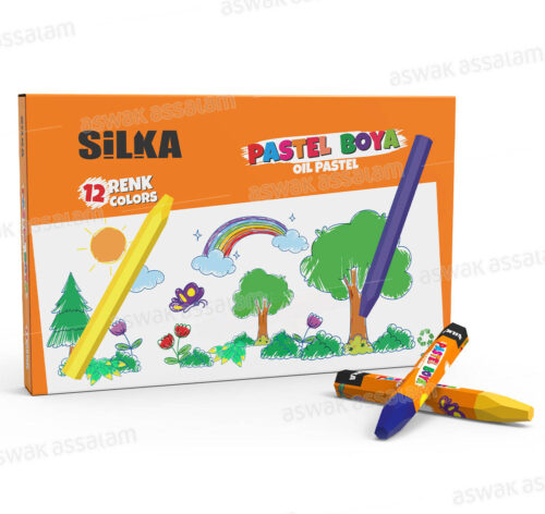 12 CRAYONS DE CIRE PASTEL SILKA