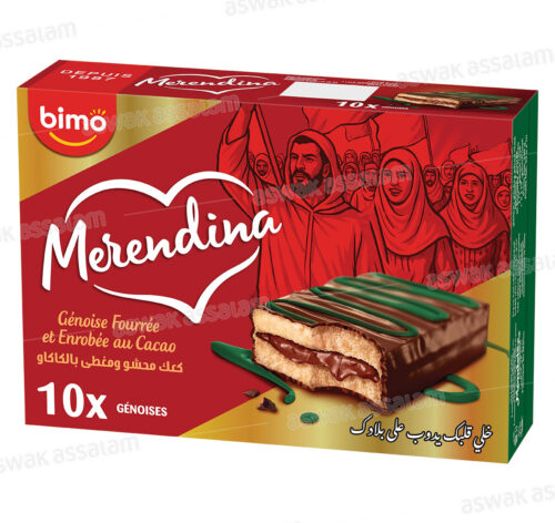 GENOISE FOURREE ET ENROBEE AU CACAO 10*33G PACK MERENDINA BIMO