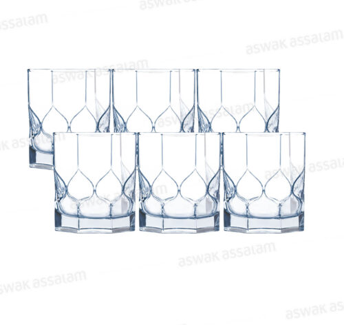 6 VERRES A EAU FORME BASSE 30CL OCTIME DIAMOND LUMINARC