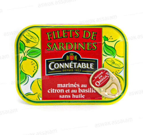 FILETS DE SARDINES MARINES AU CITRON ET BASILIC CONNETABLE