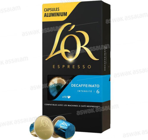 CAFE 10 CAPSULES N°06 DECAFFEINATO L’OR