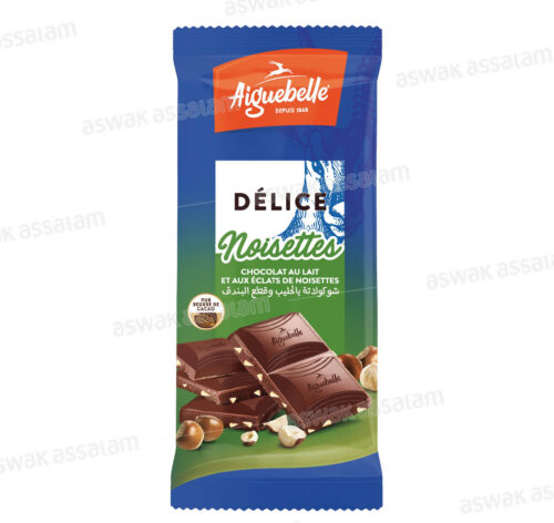 CHOCOLAT AU LAIT ET AUX ECLATS DE NOISETTES 100G DELICE AIGUEBELLE