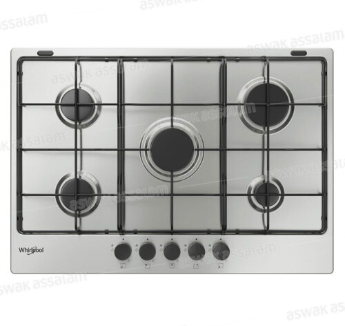 PLAQUE DE CUISSON A GAZ 5 FEUX 75CM INOX TGM 750/IX WHIRLPOOL