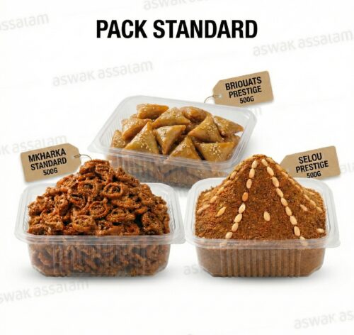 PACK STANDARD : CHEBBAKIA STANDARD 500G + BRIWATES PRESTIGE 500G + SELLOU PRESTIGE 500G