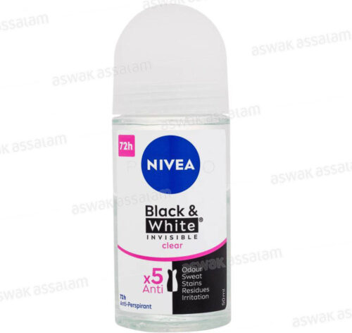 DEODORANT BILLE POUR FEMME BLACK AND WHITE INVISIBLE CLEAR 50ML NIVEA