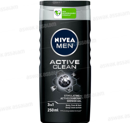 GEL DOUCHE 3 EN 1 ACTIVE CLEAN 250ML NIVEA MEN