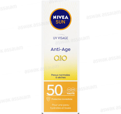 ECRAN ANTI-AGE PEAUX NOMALES A SECHES Q10 SPF 50 NIVEA SUN