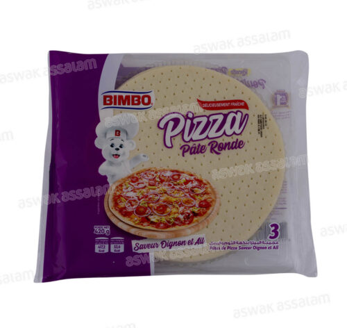 PATE A PIZZA RONDE SAVEUR OIGNON ET AIL 3 UNITES 420G BIMBO