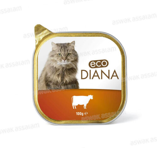 PATE BOEUF EN BARQUETTE POUR CHAT 100G ECO DIANA